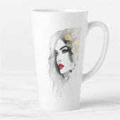 Whispers of Natuur - Vrouwelijke schoonheid in blo Latte Mok (Rechts)