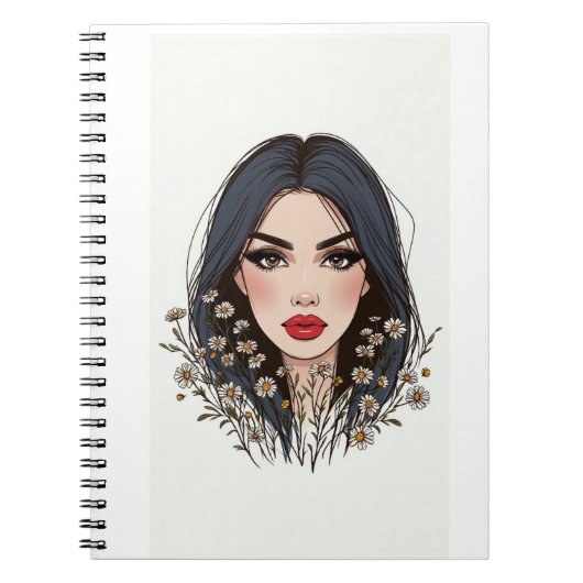 Whispers of Natuur - Vrouwelijke schoonheid in blo Notitieboek (Voorkant)