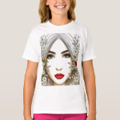 Whispers of Natuur - Vrouwelijke schoonheid in blo T-shirt (Voorkant)