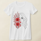 Whispers of Natuur - Vrouwelijke schoonheid in blo T-shirt (Laagn)
