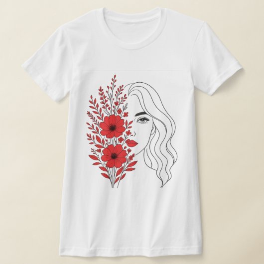 Whispers of Natuur - Vrouwelijke schoonheid in blo T-shirt (Laagn)