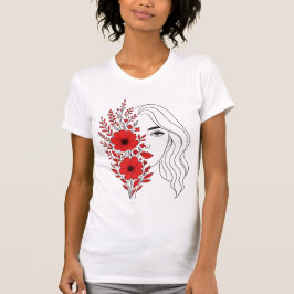 Whispers of Natuur - Vrouwelijke schoonheid in blo T-shirt