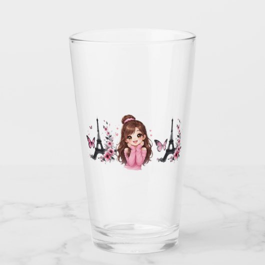 Whispers of Paris Petals Over the Eiffel A Butterf Glas (Voorkant)