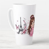 Whispers of Paris Petals Over the Eiffel A Butterf Latte Mok (Linkerhoek)