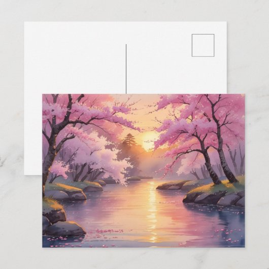 Whispers of Sakura at Sunset  Briefkaart (Voorkant / Achterkant)
