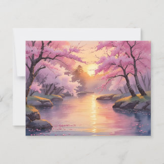 Whispers of Sakura at Sunset Briefkaart