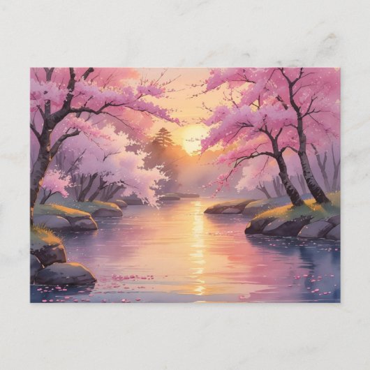 Whispers of Sakura at Sunset Briefkaart (Voorkant)