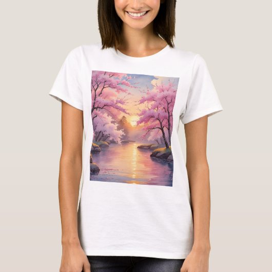 Whispers of Sakura at Sunset T-shirt (Voorkant)