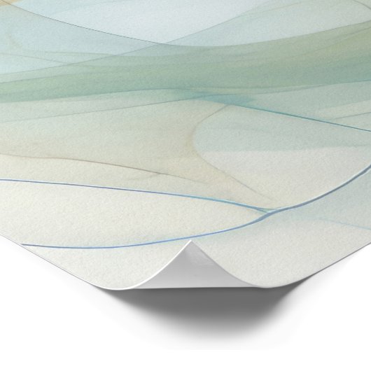 Whispers of Serenity: Abstracte Waterverf Print (Hoek)