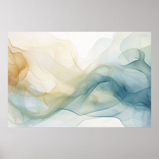 Whispers of Serenity: Abstracte Waterverf Print (Voorkant)