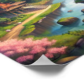 Whispers of Serenity: het oude Chinese landschap Poster (Hoek)