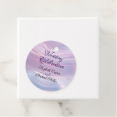 Whispers of Silk: Dromerige pastelgolven Roze Blau Bedankjes Labels (In situ)