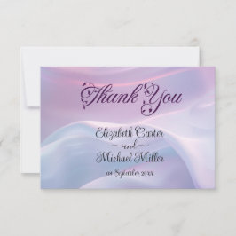 Whispers of Silk: Dromerige pastelgolven Roze Blau Bedankkaart