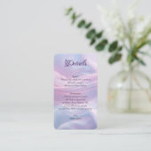 Whispers of Silk: Dromerige pastelgolven Roze Blau Informatiekaartje (Staand voorkant)