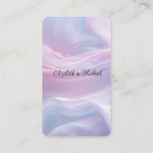 Whispers of Silk: Dromerige pastelgolven Roze Blau Informatiekaartje (Achterkant)