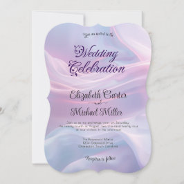 Whispers of Silk: Dromerige pastelgolven Roze Blau Kaart