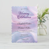 Whispers of Silk: Dromerige pastelgolven Roze Blau Kaart (Staand voorkant)