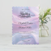 Whispers of Silk: Dromerige pastelgolven Roze Blau Kaart (Staand voorkant)