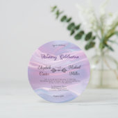 Whispers of Silk: Dromerige pastelgolven Roze Blau Kaart (Staand voorkant)