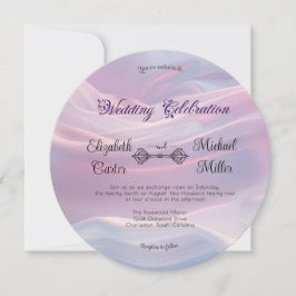 Whispers of Silk: Dromerige pastelgolven Roze Blau Kaart