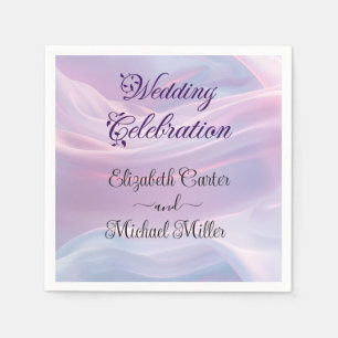 Whispers of Silk: Dromerige pastelgolven Roze Blau Servet