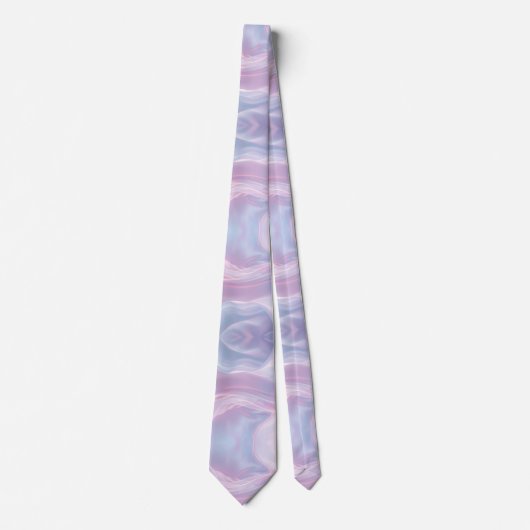 Whispers of Silk: Dromerige pastelgolven Roze Blau Stropdas (Voorkant)