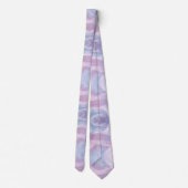 Whispers of Silk: Dromerige pastelgolven Roze Blau Stropdas (Achterkant)