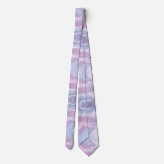 Whispers of Silk: Dromerige pastelgolven Roze Blau Stropdas (Achterkant)