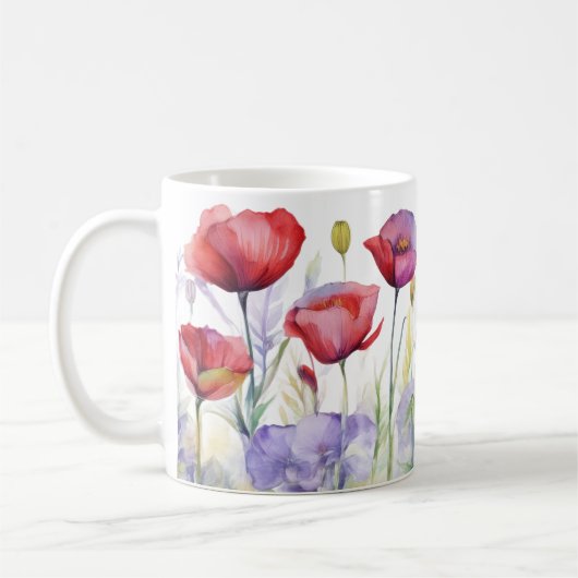 Whispers of Spring – Poppy Bloom Mug Koffiemok (Links)