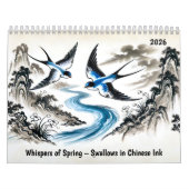 Whispers of Spring – Swallows in Chinese Ink Kalender (Hoes)