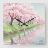 Whispers of Spring Vierkante Klok (Voorkant)