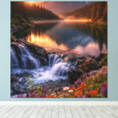 Whispers of the Alpine Sunset Canvas Afdruk (Insitu (Houten vloer))