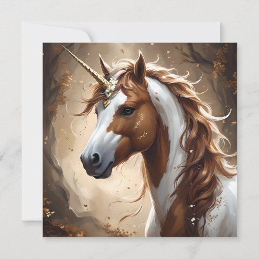 Whispers of the Brown and White Fantasy Unicorn, Bedankkaart (Achterkant)