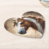 Whispers of the Brown and White Fantasy Unicorn, Kartonnen Onderzetters (Gekanteld)