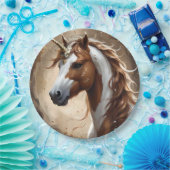 Whispers of the Brown and White Fantasy Unicorn, Papieren Bordje (Feest)