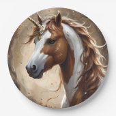 Whispers of the Brown and White Fantasy Unicorn, Papieren Bordje (Voorkant)