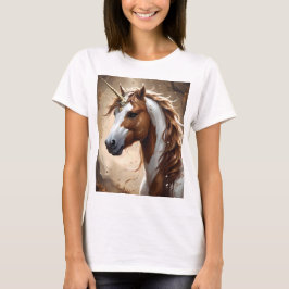 Whispers of the Brown and White Fantasy Unicorn, T-shirt