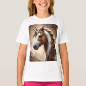Whispers of the Brown and White Fantasy Unicorn, T-shirt (Voorkant)