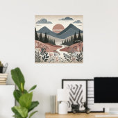 Whispers of the Earth: een minimalistische Boho be Poster (Thuiskantoor)