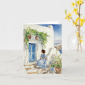 Whispers of the Egean Waterverf Stationery Kaart (Gele Bloem)