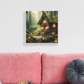 Whispers of the Enchanted Glen: Het huisje van de  Canvas Afdruk (Insitu (Woonkamer))