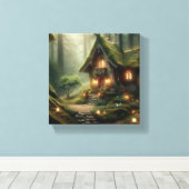 Whispers of the Enchanted Glen: Het huisje van de  Canvas Afdruk (Insitu (Houten vloer))