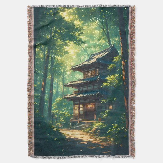 Whispers of the Forest: A Hidden Japanese Retreat Deken (Voorkant Verticaal)