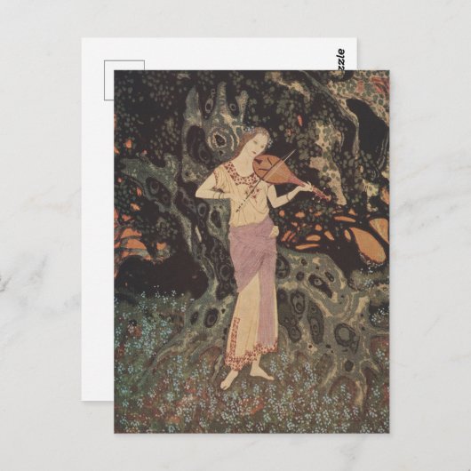Whispers of the Forest Viool beroemd gemaakt door  Briefkaart (Voorkant / Achterkant)