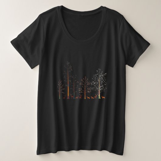 Whispers of the Forest - Zachte schoonheid in elk Grote Maat T-shirt (Design voorkant)