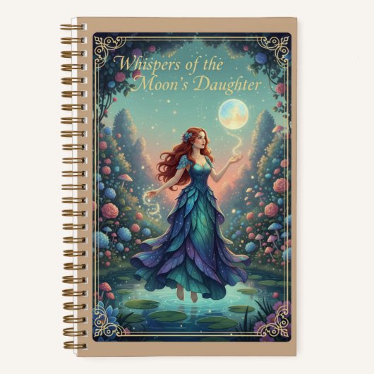 Whispers of the Moon's Daughter Floral Fantasy Notitieboek (Voorkant)