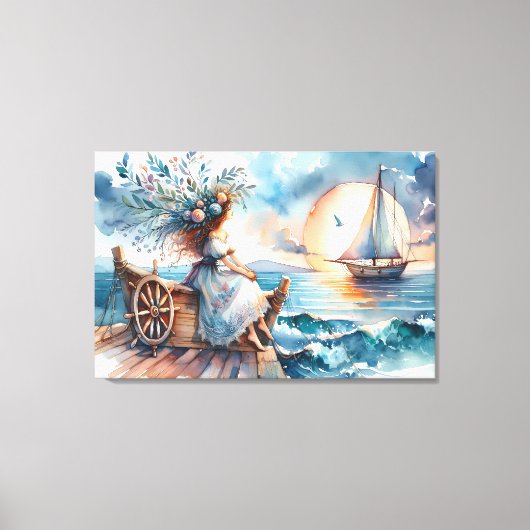 Whispers of the Sea at Sunset Canvas Afdruk (Voorkant)