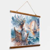 Whispers of the Sea at Sunset Hangend Wandkleed (Gebogen)