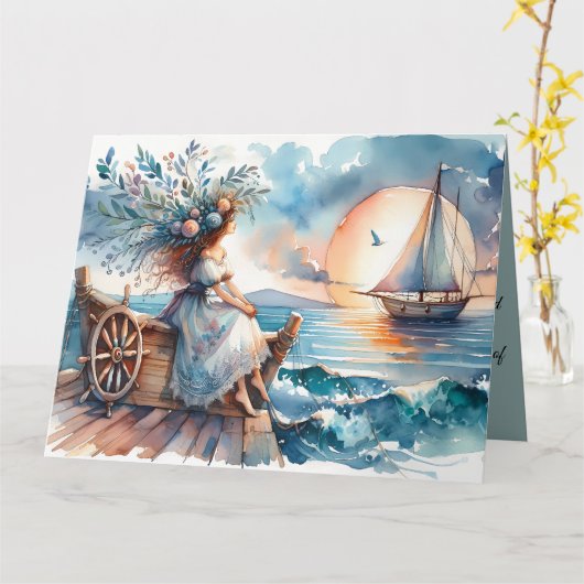 Whispers of the Sea at Sunset Kaart (Gele Bloem)