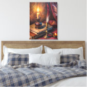 Whispers of the Study: Dark Academia Reverie Canvas Afdruk (Insitu (Slaapkamer))